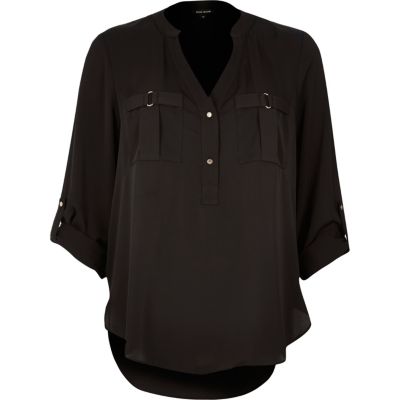 Black placket blouse